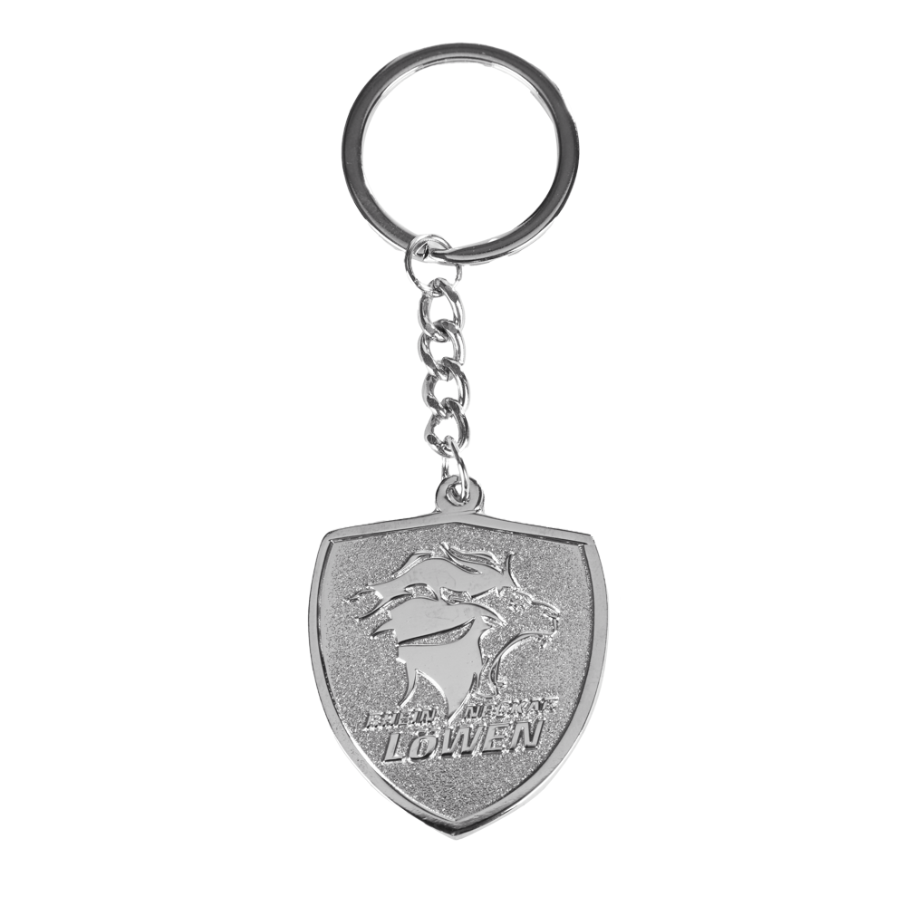 Löwen Schlüsselanhänger Logo silber
